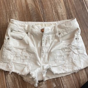American Eagle White Jean Shorts